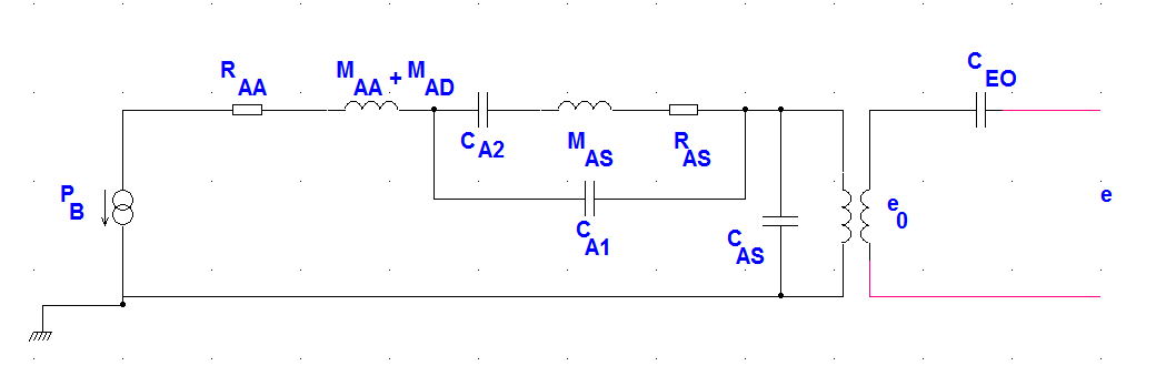 Modified Equivalent Circuit of a capacitance microphone. 